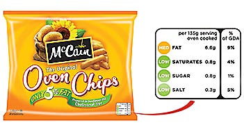 McCain Chips label
